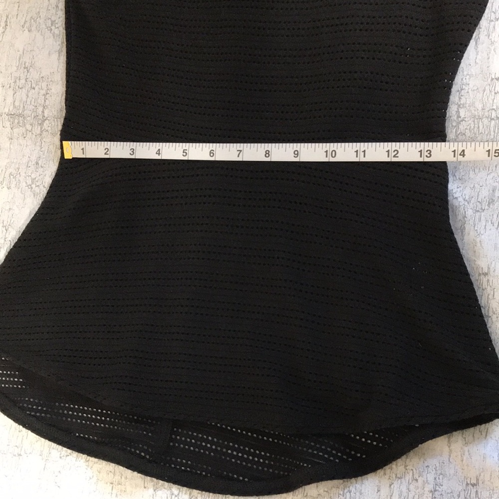 Le Chateau Black Peplum Top; Semi-Sheer; Removable Cami; New with Tags; Size XS - Picture 13 of 16